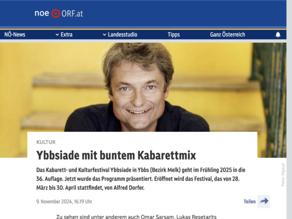 Read more about the article Pressebeitrag „Ybbsiade mit buntem Kabarettmix“